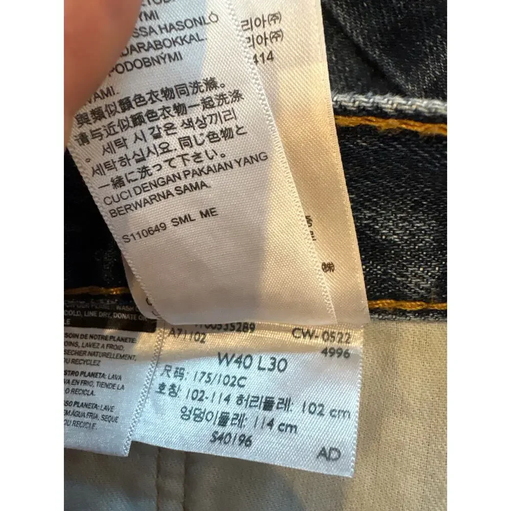 Levis 505 Jeans Mens Sz 40x30 Blue Regular Fit Straight Leg 100% Cotton Classic